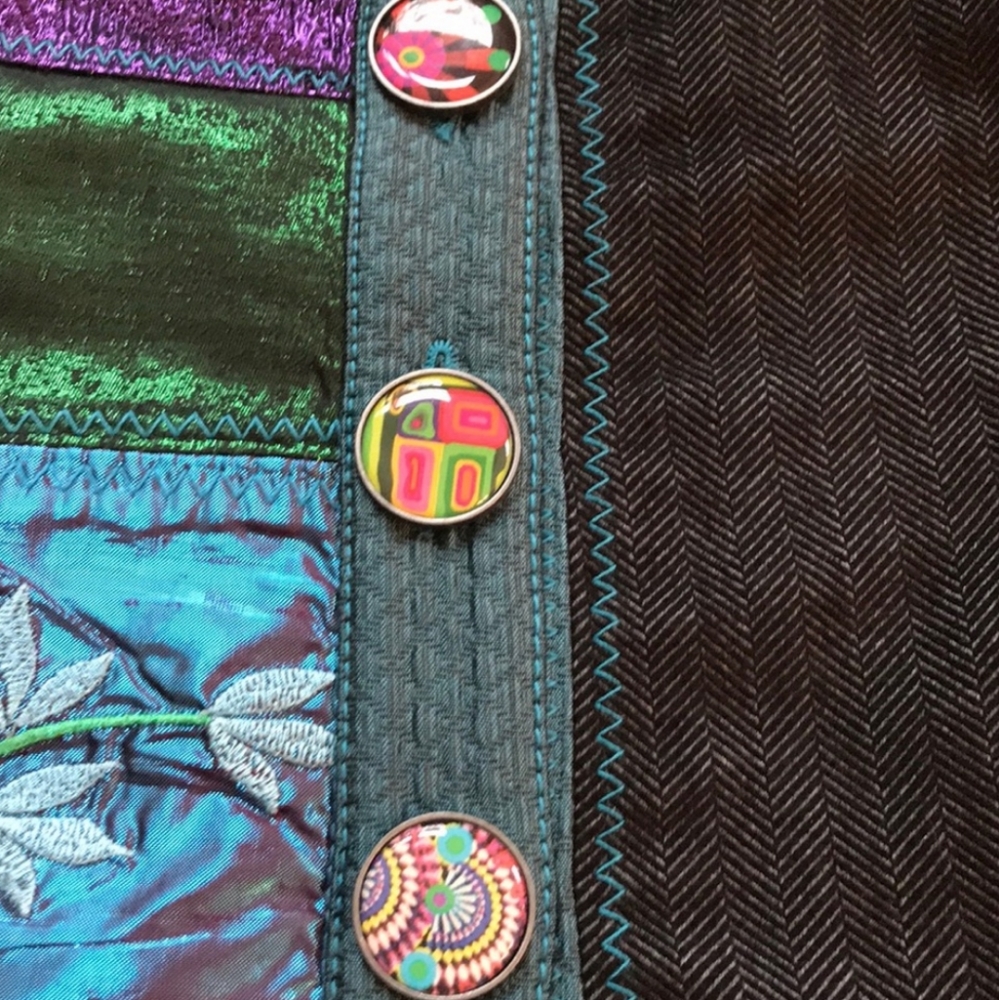 Desigual Galactic Tour patchwork A line mini skirt - Picture 7 of 8